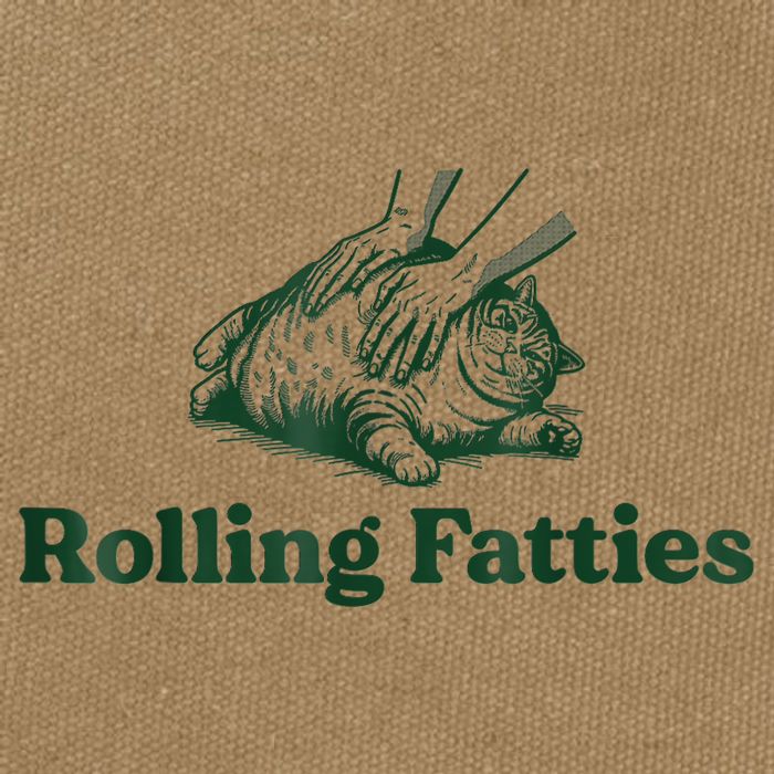 Rolling Fatties Cat Funny Cute Cat Lover Kitten Owner Kitty Cotton Canvas Backpack
