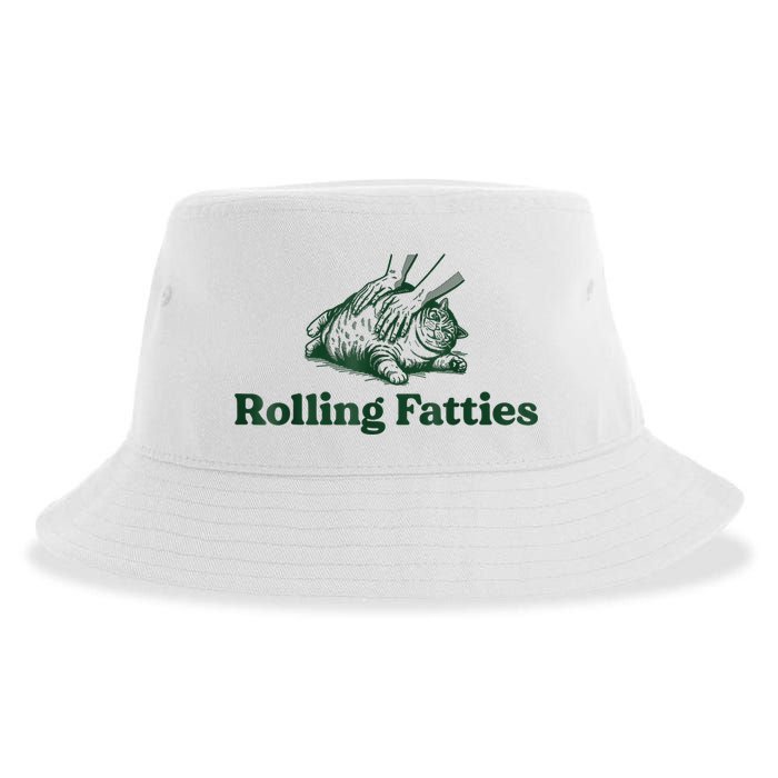 Rolling Fatties Cat Funny Cute Cat Lover Kitten Owner Kitty Sustainable Bucket Hat
