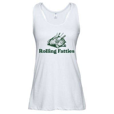 Rolling Fatties Cat Funny Cute Cat Lover Kitten Owner Kitty Ladies Essential Flowy Tank