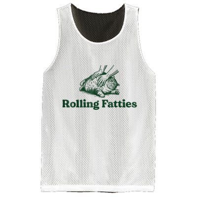 Rolling Fatties Cat Funny Cute Cat Lover Kitten Owner Kitty Mesh Reversible Basketball Jersey Tank