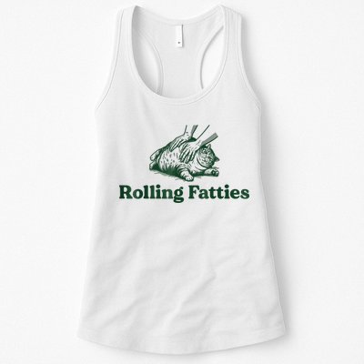 Rolling Fatties Cat Funny Cute Cat Lover Kitten Owner Kitty Womens Tank Top