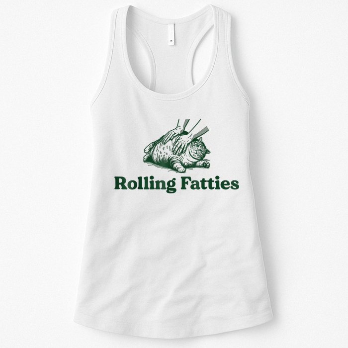 Rolling Fatties Cat Funny Cute Cat Lover Kitten Owner Kitty Womens Tank Top