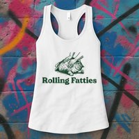 Rolling Fatties Cat Funny Cute Cat Lover Kitten Owner Kitty Womens Tank Top