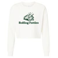 Rolling Fatties Cat Funny Cute Cat Lover Kitten Owner Kitty Cropped Pullover Crew