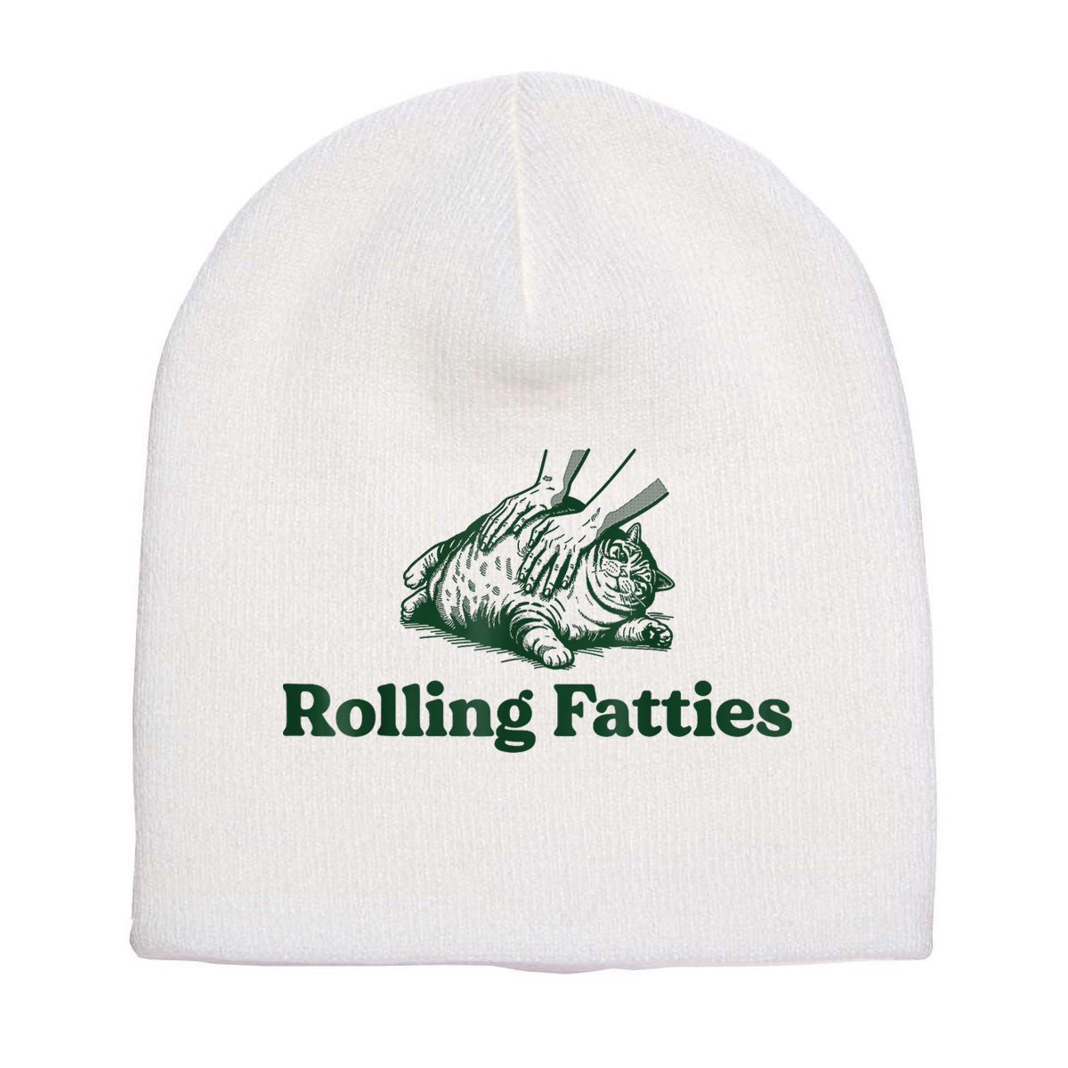 Rolling Fatties Cat Funny Cute Cat Lover Kitten Owner Kitty Short Acrylic Beanie