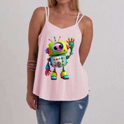 Robot for Cute Happy Women's Strappy Tank