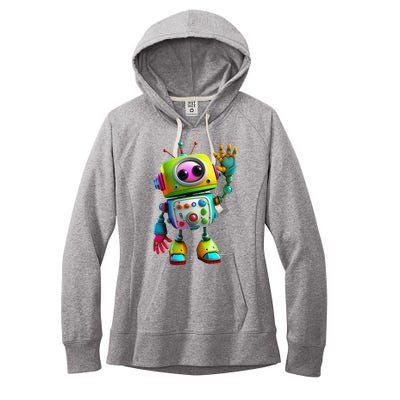 Robot for Cute Happy Women's Fleece Hoodie