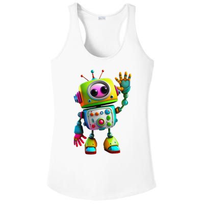 Robot for Cute Happy Ladies PosiCharge Competitor Racerback Tank