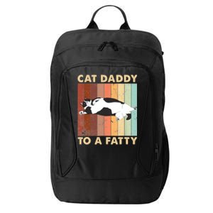 Retro Fat Chonk Dad Funny Cat Daddy To A Fatty City Backpack