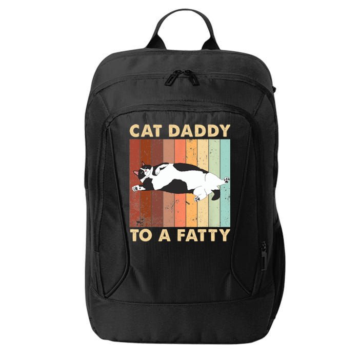 Retro Fat Chonk Dad Funny Cat Daddy To A Fatty City Backpack