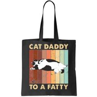 Retro Fat Chonk Dad Funny Cat Daddy To A Fatty Tote Bag