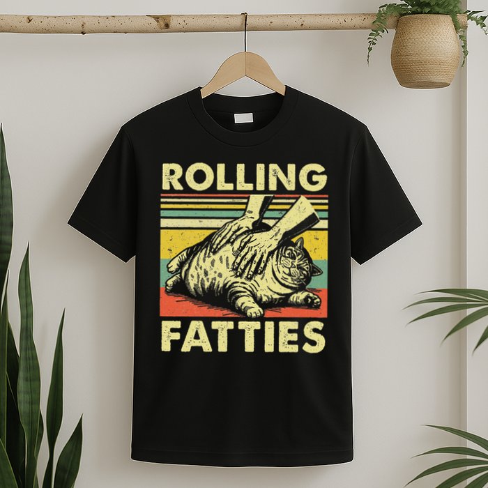 Rolling Fatties Cat Funny Fat Kitten T-Shirt