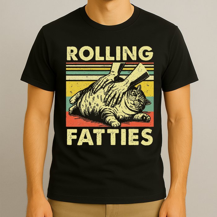 Rolling Fatties Cat Funny Fat Kitten T-Shirt