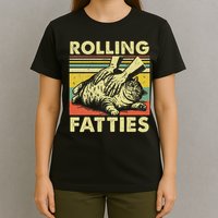 Rolling Fatties Cat Funny Fat Kitten T-Shirt