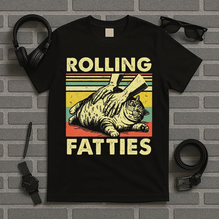 Rolling Fatties Cat Funny Fat Kitten T-Shirt