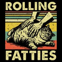 Rolling Fatties Cat Funny Fat Kitten T-Shirt