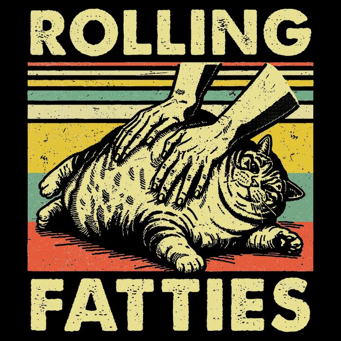 Rolling Fatties Cat Funny Fat Kitten T-Shirt