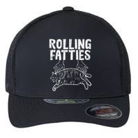 Rolling Fatties Cat Funny Fat Kitten Flexfit Unipanel Trucker Cap