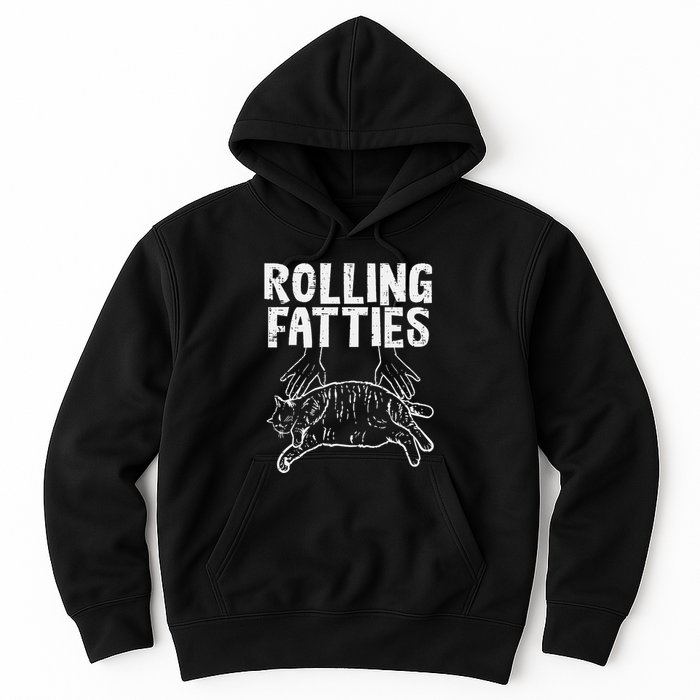 Rolling Fatties Cat Funny Fat Kitten Hoodie
