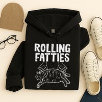 Rolling Fatties Cat Funny Fat Kitten Hoodie