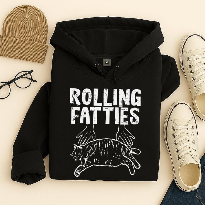 Rolling Fatties Cat Funny Fat Kitten Hoodie