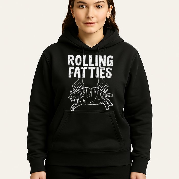Rolling Fatties Cat Funny Fat Kitten Hoodie