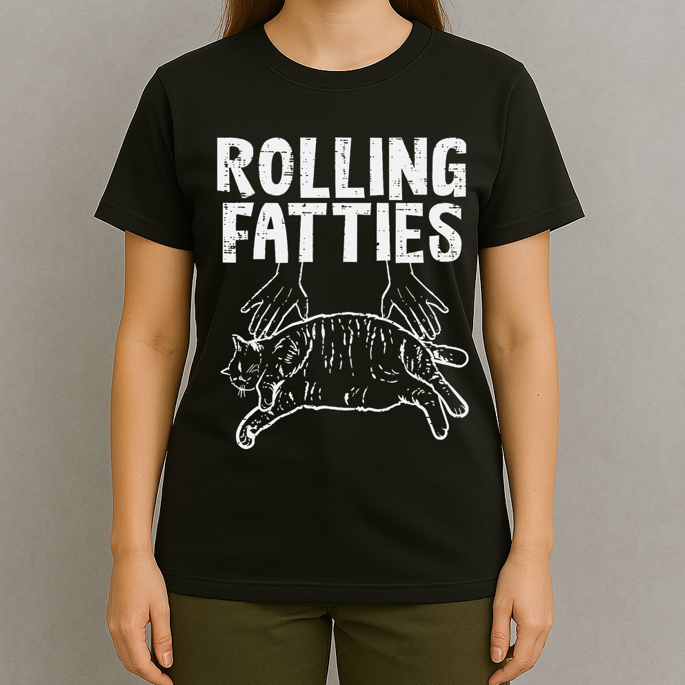 Rolling Fatties Cat Funny Fat Kitten T-Shirt