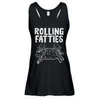 Rolling Fatties Cat Funny Fat Kitten Ladies Essential Flowy Tank