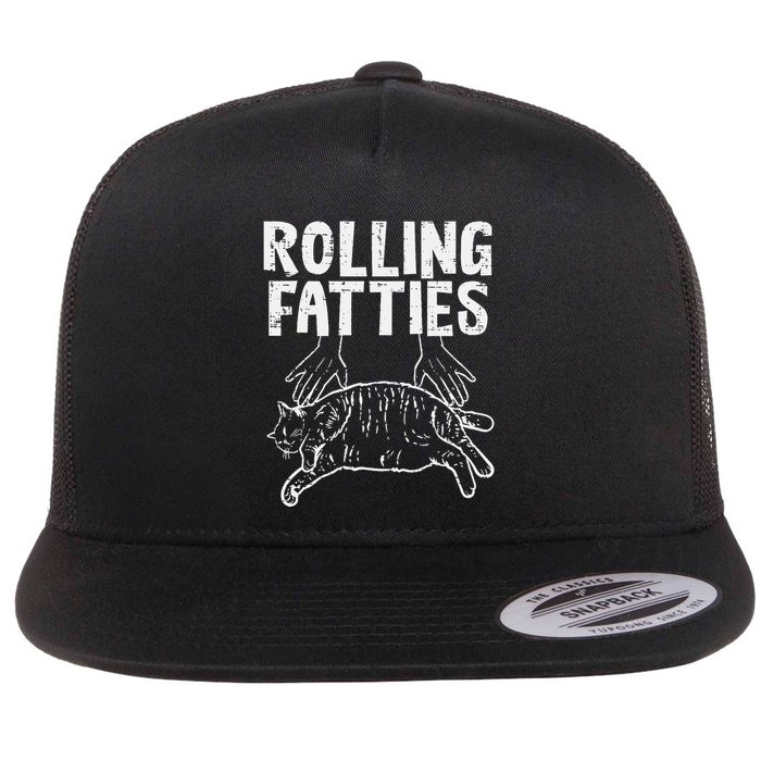 Rolling Fatties Cat Funny Fat Kitten Flatbill Hat