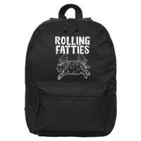 Rolling Fatties Cat Funny Fat Kitten 16 in Basic Backpack