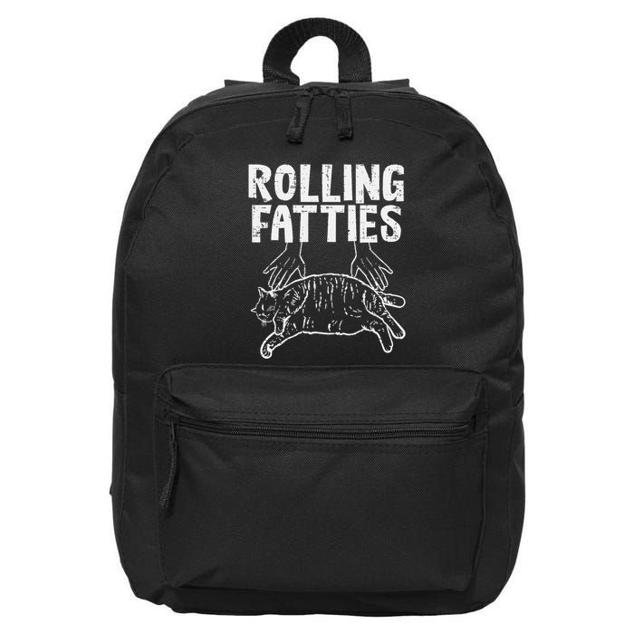 Rolling Fatties Cat Funny Fat Kitten 16 in Basic Backpack