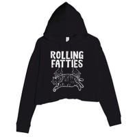 Rolling Fatties Cat Funny Fat Kitten Crop Fleece Hoodie