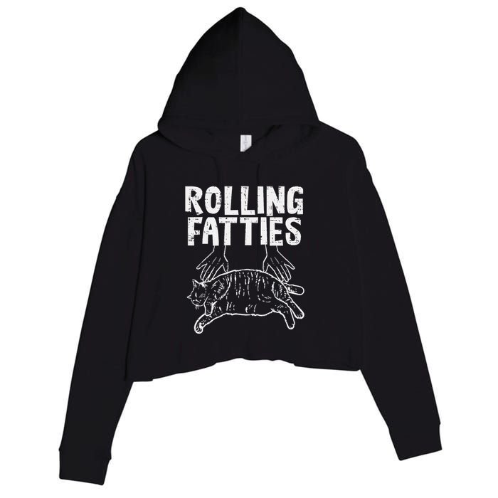 Rolling Fatties Cat Funny Fat Kitten Crop Fleece Hoodie