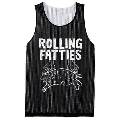 Rolling Fatties Cat Funny Fat Kitten Mesh Reversible Basketball Jersey Tank