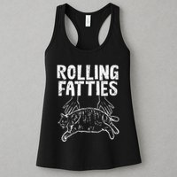 Rolling Fatties Cat Funny Fat Kitten Womens Tank Top