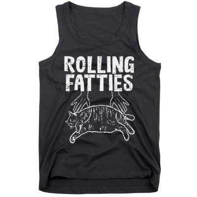 Rolling Fatties Cat Funny Fat Kitten Tank Top