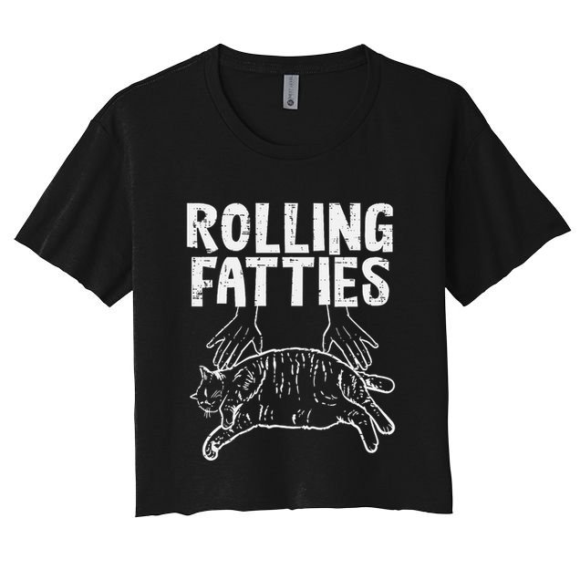 Rolling Fatties Cat Funny Fat Kitten Crop Top