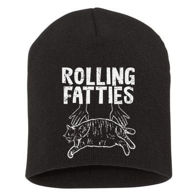 Rolling Fatties Cat Funny Fat Kitten Short Acrylic Beanie