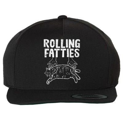 Rolling Fatties Cat Funny Fat Kitten Wool Snapback Cap