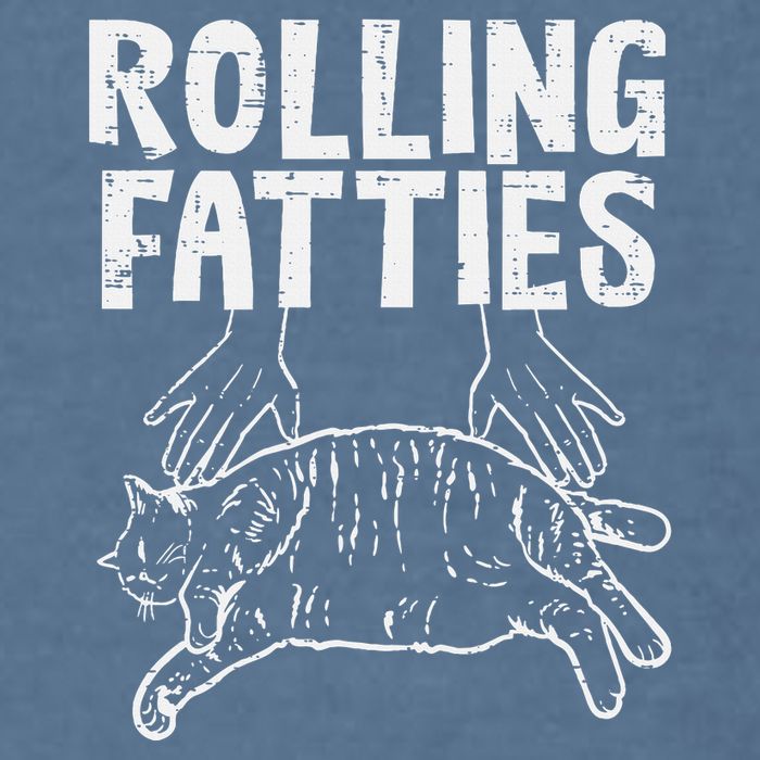 Rolling Fatties Cat Funny Fat Kitten Garment-Dyed Sweatshirt