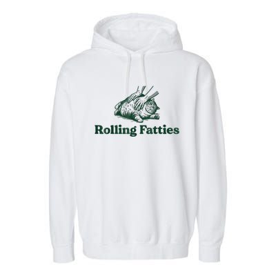 Rolling Fatties Cat Funny Cute Cat Lover Kitten Owner Kitty Garment-Dyed Fleece Hoodie