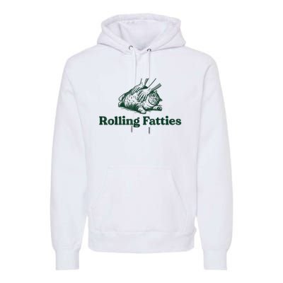 Rolling Fatties Cat Funny Cute Cat Lover Kitten Owner Kitty Premium Hoodie