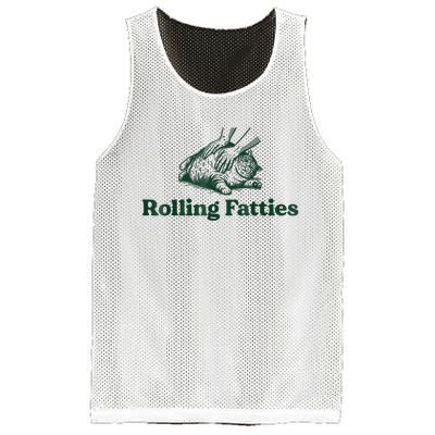 Rolling Fatties Cat Funny Cute Cat Lover Kitten Owner Kitty Mesh Reversible Basketball Jersey Tank