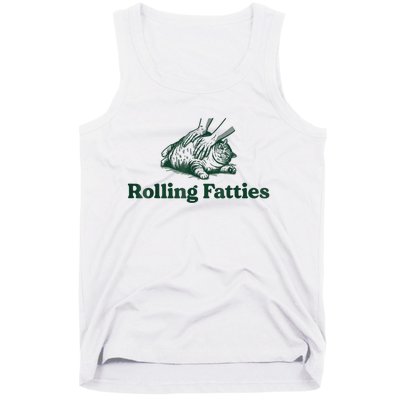 Rolling Fatties Cat Funny Cute Cat Lover Kitten Owner Kitty Tank Top