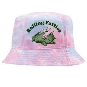 Rolling Fatties Cat Hoodie Humorous Fat Cat Tie-Dyed Bucket Hat