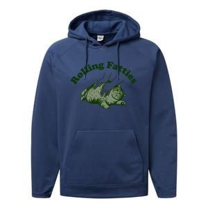 Rolling Fatties Cat Hoodie Humorous Fat Cat Performance Fleece Hoodie