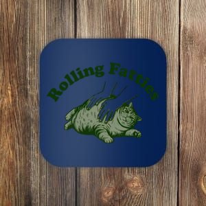 Rolling Fatties Cat Hoodie Humorous Fat Cat Coaster