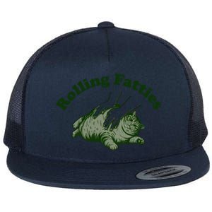 Rolling Fatties Cat Hoodie Humorous Fat Cat Flat Bill Trucker Hat