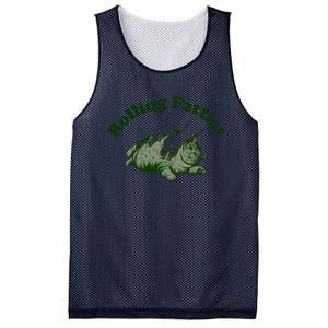 Rolling Fatties Cat Hoodie Humorous Fat Cat Mesh Reversible Basketball Jersey Tank