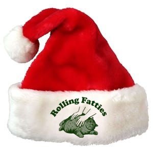 Rolling Fatties Cat Hoodie Humorous Fat Cat Premium Christmas Santa Hat